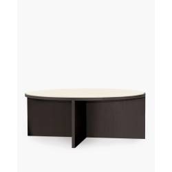 TAFEL CICI L L180 x B180 x H75,5 CM EIK BRUIN GEBEITST / TOP CANVAS CREME 