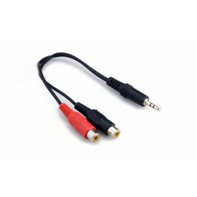 047 Audio kabel 35mm/M / 2RCA/F 0.2m Zwart  G&BL