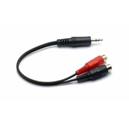 047 Audio kabel 35mm/M / 2RCA/F 0.2m Zwart  G&BL