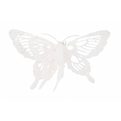Papillon Brill  Clip 15x11cm Blanc  