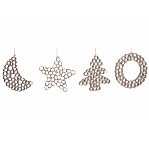 BOOMHANGER 10CM 4ASS CHAMPAGNE GLITTER  Cosy @ Home