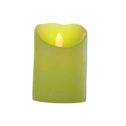 Cosy @ Home Cylinderkaars Led Lime Groen D8xh11cm Excl. 2 Aa Batterijen