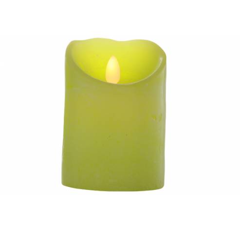 Bougie Cylindere Led Vert Lime D8xh11cm Excl. 2aa Batteries  Cosy @ Home