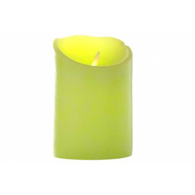 Cylinderkaars Led Lime Groen D10xh15cmexcl. 2 Aa Batterijen 