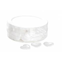 Cosy @ Home Coeurs Deco Plastic Blanches 1.5cm Dans Boite Pvc Rond D6xh2.5cm 