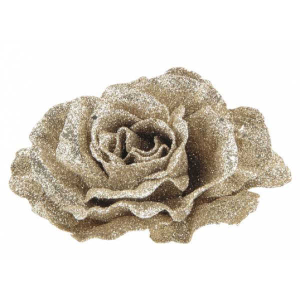 Roos Clip Glitter Champagne D10cm Kunststof 