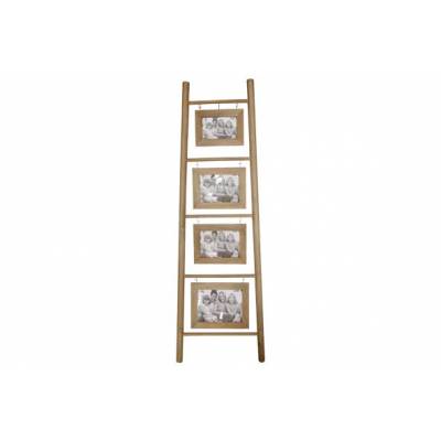Ladder Fotokader Bruin 120x3x39cm Hout 4 Foto's (10x15-13x18-13x18-20x15)  Cosy @ Home