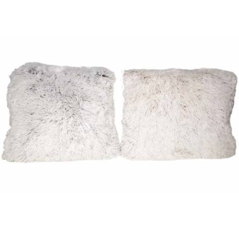 Coussin Pluche Creme Gris 40x40cm Polyester  Cosy @ Home