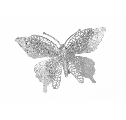 Papillon Clip Scintill Argent 15cm   Cosy @ Home
