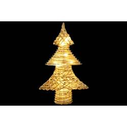 Kerstboom Vlechtwerk Wit 34x8x50cm Glitter Excl. 3xaa Batterij 