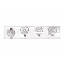 Cosy @ Home SERVETRING HART SET4 ZILVER 3X3.5X3.5CM 