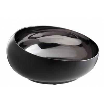 Porte-bougie Rond Oblique Noir D25cm   Cosy @ Home