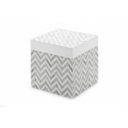 Cosy @ Home Boite Zigzag Gris-blanc 10x10x10cm  