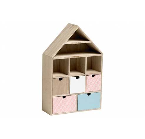 KAST HUIS 5 LADE PEACH NATUREL HOUT  Cosy @ Home