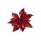 Kerstroos Clip Glitter Rood D18cm  