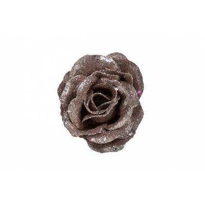 Rose S Clip Vieux Rose Scintil  7x7x9cm  