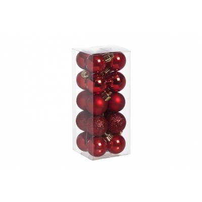 Boule Incassable Set20 Rouge D3cm Mix Brillant - Scintillant - Perle -mat  Cosy @ Home