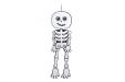 Hanger Skelet Zwart Wit Vilt 30x100cm