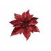 Kerstroos Clip Glitter Kersenrood D18cm  