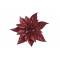 Kerstroos Clip Glitter Kersenrood D18cm  