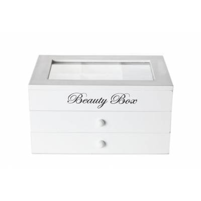 Boite Bijoux Beauty Bois Blanc 22x16x12   Cosy @ Home
