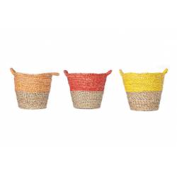 Cosy @ Home COLOR BAND MAND 3ASS ROND RIET D30XH25CM 