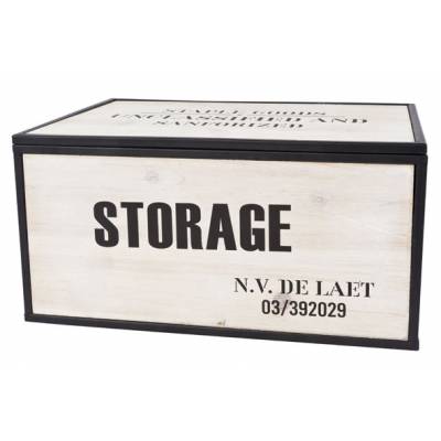 Storage Box Noir Bois 34x24xh18cm   Cosy @ Home