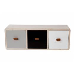 Cosy @ Home NORVIK LADENKAST HOUT 33X10XH12CM WIT 