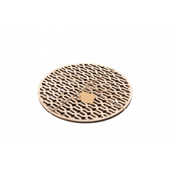 Onderz. Set2 Rond Hout Goud 25x25x0.6cm  