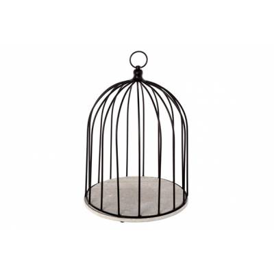 Cage D'oiseaux Metal Marbre 25x25x33cm   Cosy @ Home