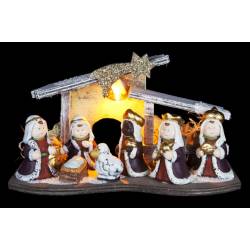 Cosy @ Home KERSTSTAL LED ROOD GOUD 26X12XH16CM 