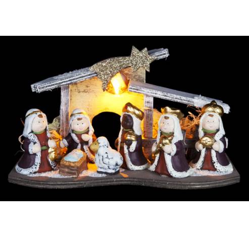 KERSTSTAL LED ROOD GOUD 26X12XH16CM  Cosy @ Home