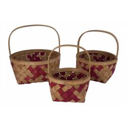 Cosy @ Home DRAAGMAND SET3 HOUT NAT.ROOD 32X32X16CM 