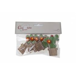 Cosy @ Home CACTUS DECO KLEVER SET6 7X5,5CM 