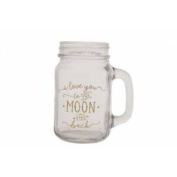Theelichthouder Beker Klaar 12x7xh13cm Love You To The Moon And Back 