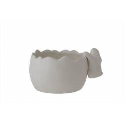 Cosy @ Home Cachepot Oeuf Av Lapin 13x9x10cm Blanc Shiny Ceramic 