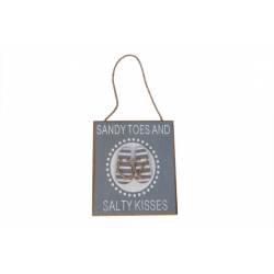 Cosy @ Home BEACH SANDY TOES DECO HANGER BLAUW HOUT 