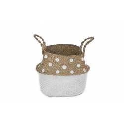 Cosy @ Home EGYPT MAND NATUUR WIT DOT 27X27X25CM 