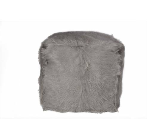 Poef Pels Geit Licht Grijs 40x40x40cm Vulling Polybean  Cosy @ Home