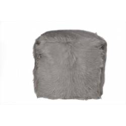 Cosy @ Home Pouf Fourrure Chevre Gris Clair 40x40x40 Int. Polybean 