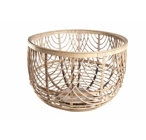 Louise Mand Rond Hout Grijs  42x42x28cm   Cosy @ Home