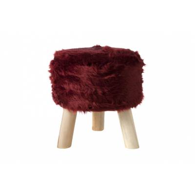 Kruk  Bordeaux Rond Wol 35x35xh0 With Ha Ngtag  Cosy @ Home