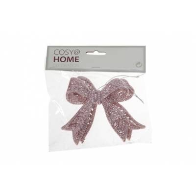 Noeud Set2 Rose 11xh10cm Synthetique 11xh10 Glitter  Cosy @ Home