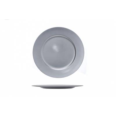 Bord Glossy Zilver 33x33xh2cm Rond Kunststof  Cosy @ Home