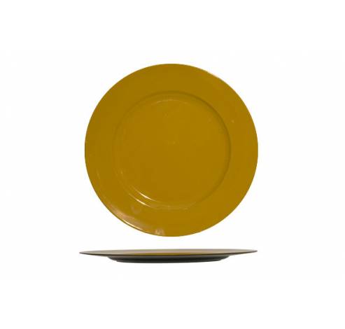 Bord Glossy Oker 33x33xh2cm Rond Kunststof  Cosy @ Home