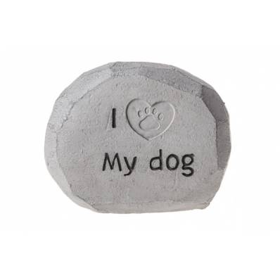 Grafsteen Grijs Resin 15x7,5xh12 I Love My Dog 