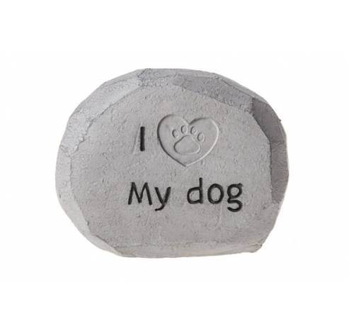 Grafsteen Grijs Resin 15x7,5xh12 I Love My Dog  Cosy @ Home
