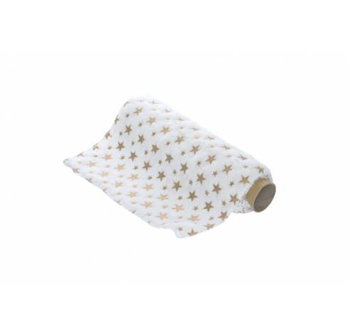 Etoffe Deco Blanc Textile B200 With  Gol Den Stars  Cosy @ Home
