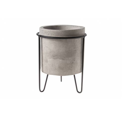 Bloempot Grijs Rond Beton 13.5x13.5x17.5   Cosy @ Home