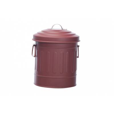 Emmer Deksel Framboos Rond Metaal 12,5x12,2xh13,5  Cosy @ Home